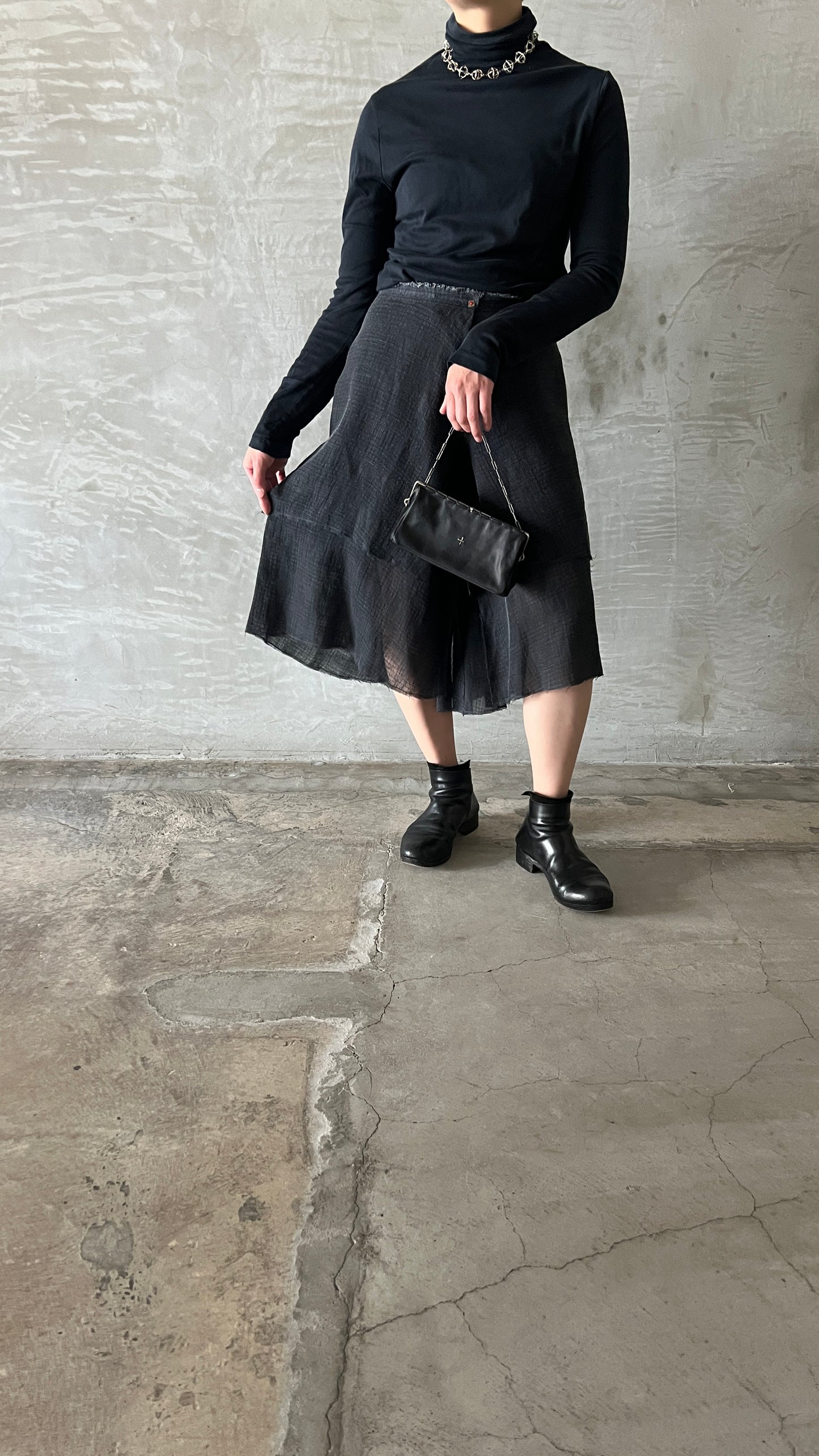 fold closing double skirt/short