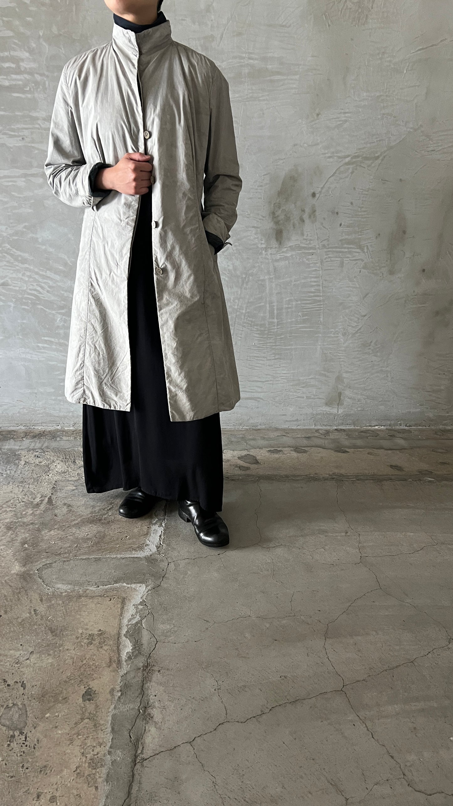 Short Collar Long Sleeve Coat