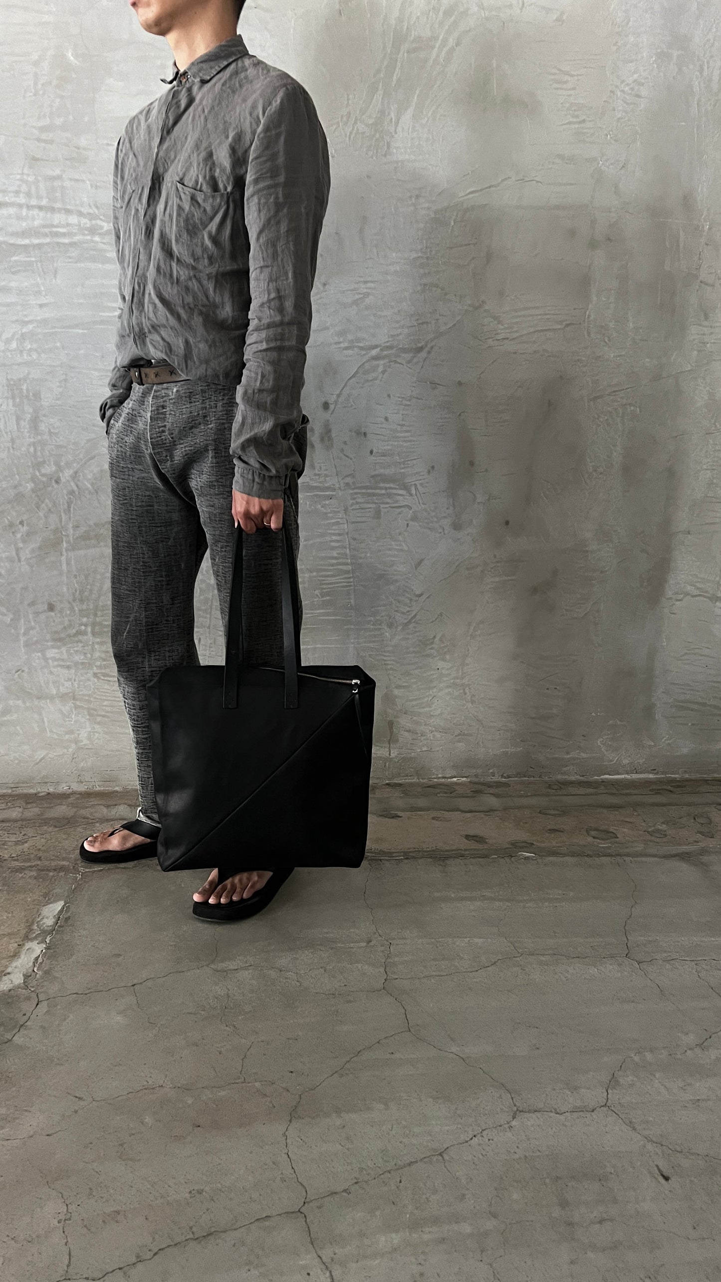 double handle square diagonal bag