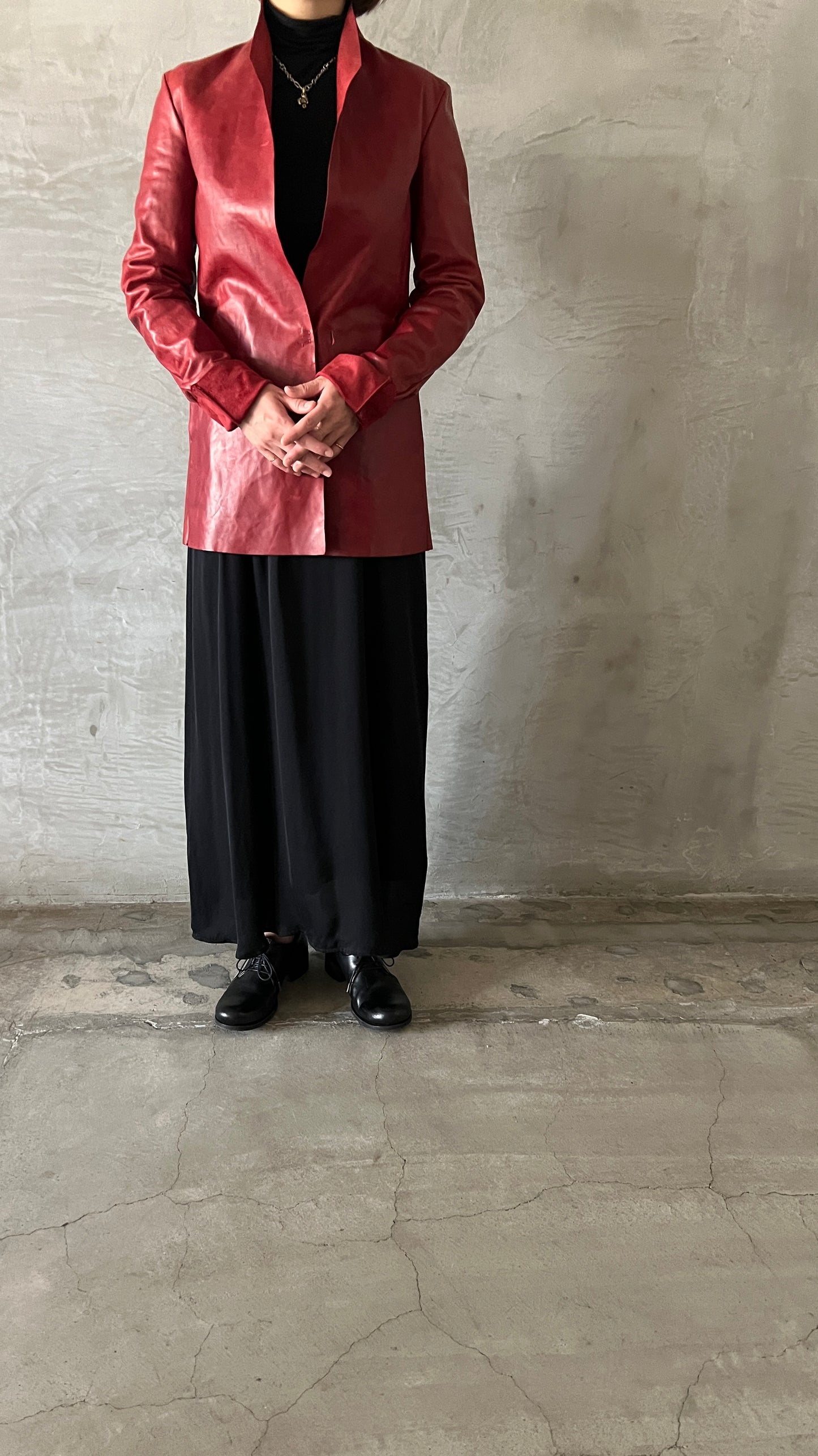 wo.vertial pocket unlined jacket