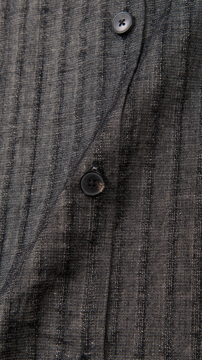 NO  COLLAR WIDE SLEEVELESS  SHIRT