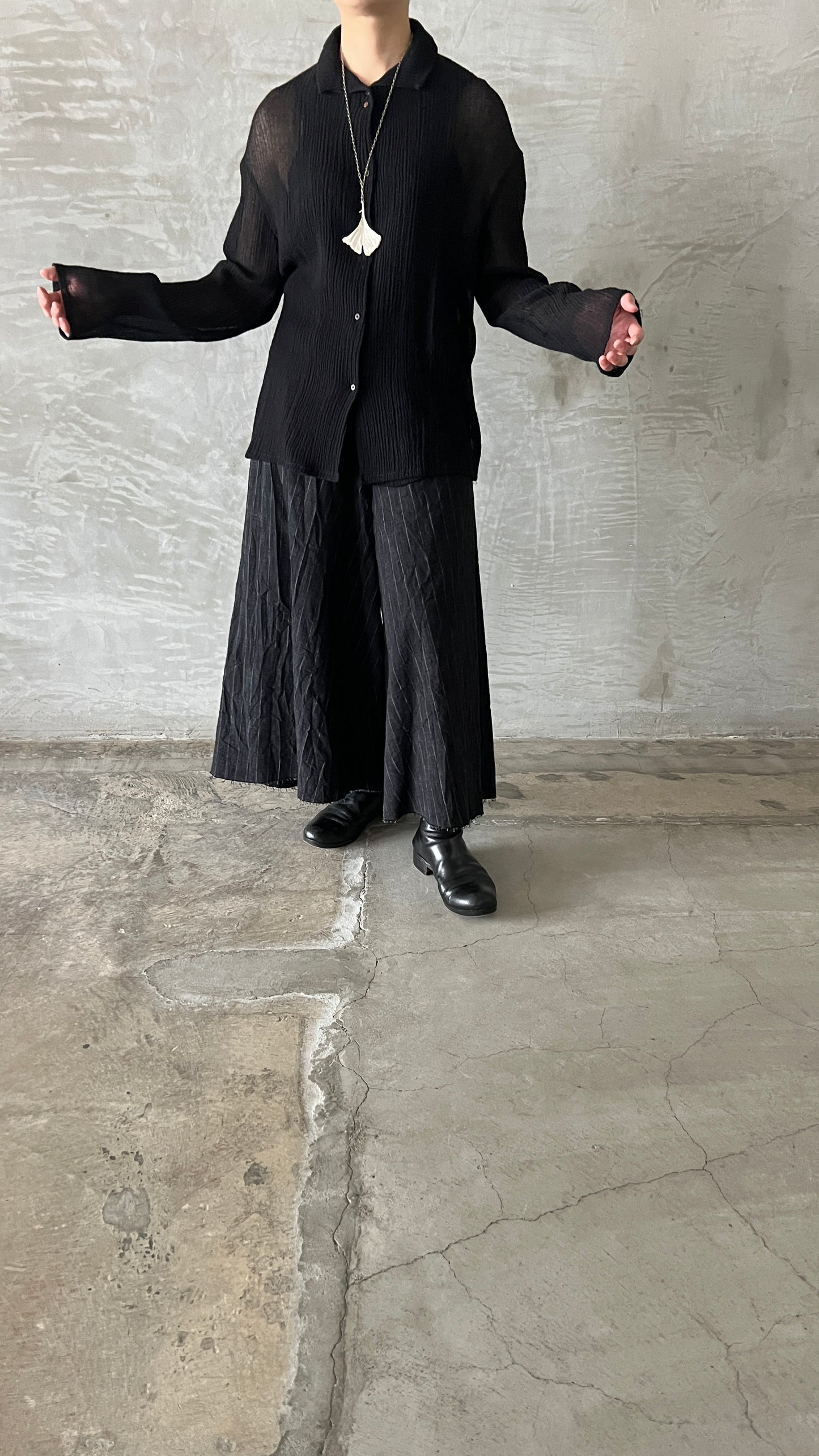 wo. high collar medium fit shirt