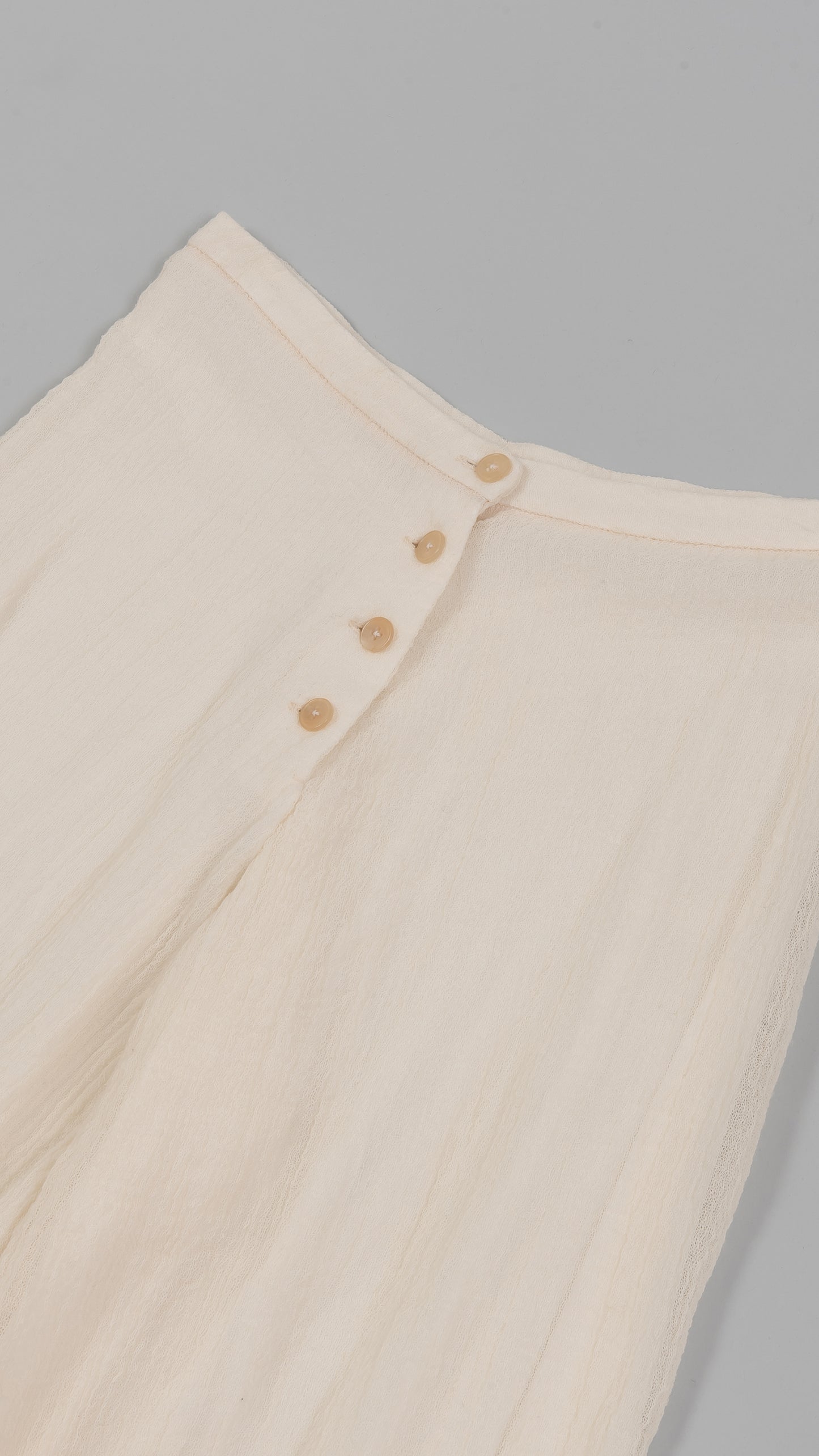 wo. front button flowing legs wide