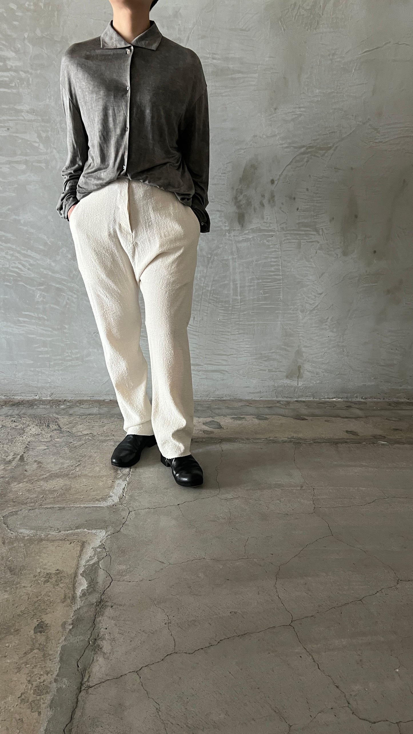 wo. high collar medium fit shirt