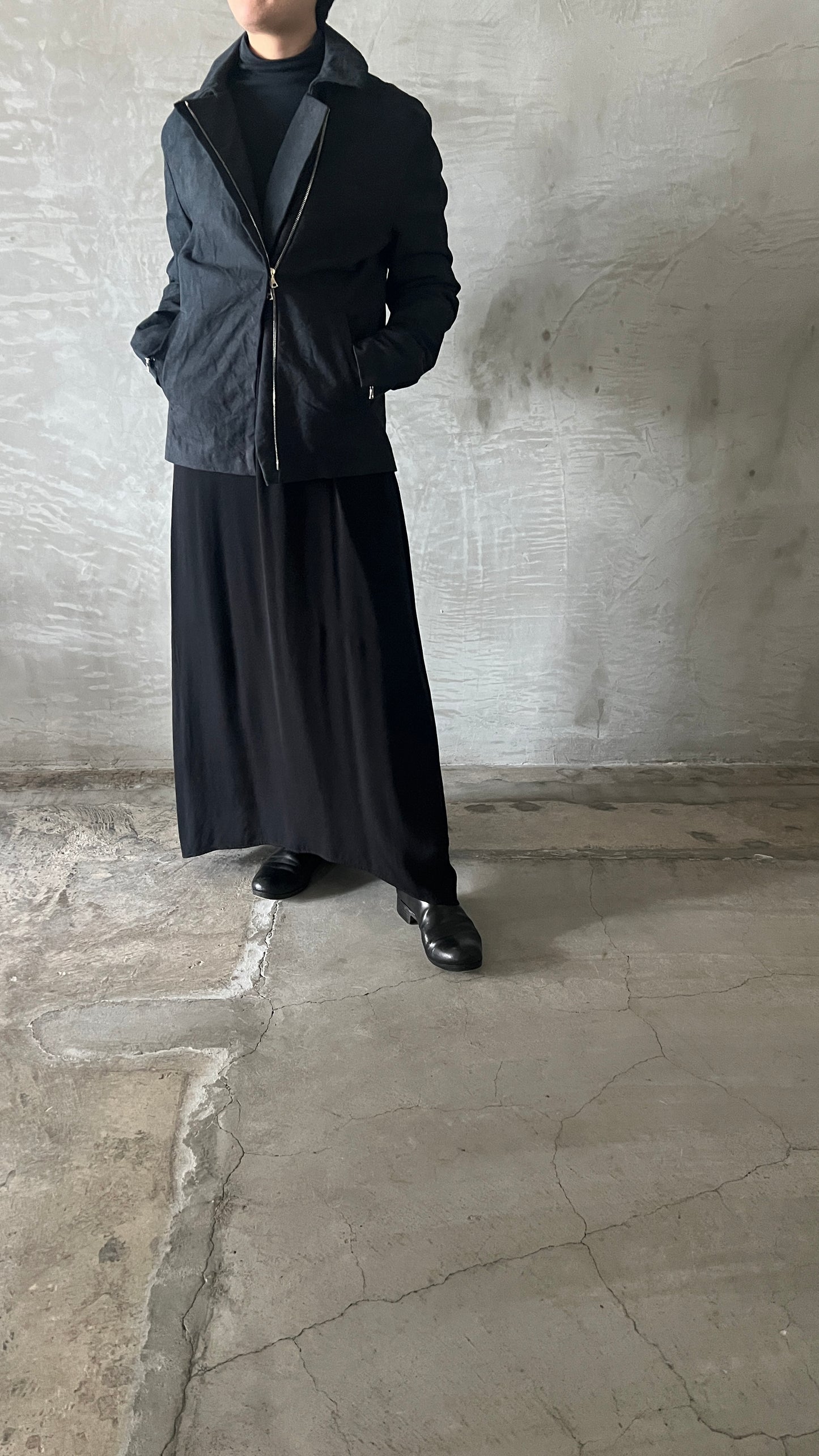 wo. diagonal zip unlined biker jacket