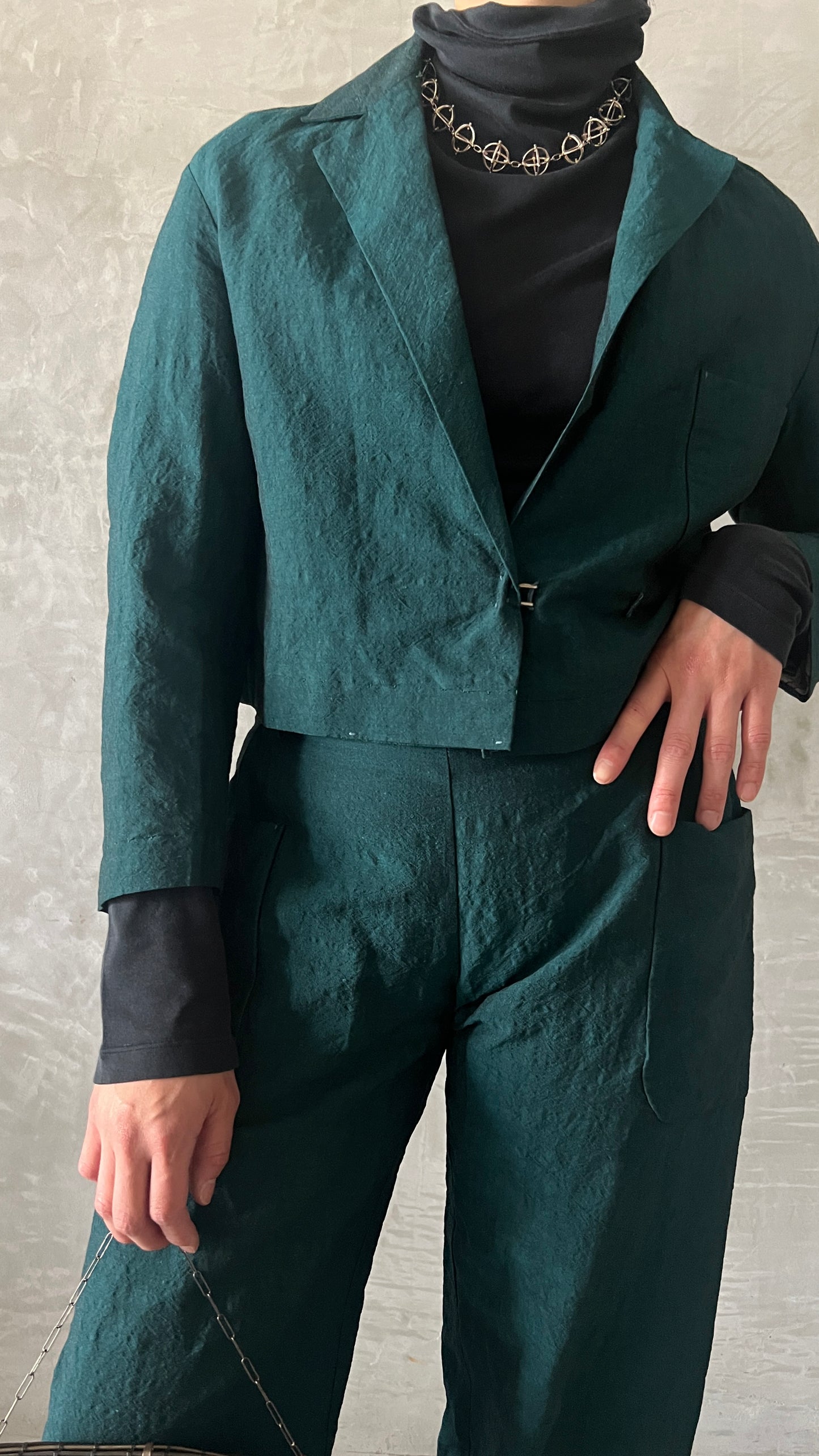 wo. 3 pocket oversized short jacket