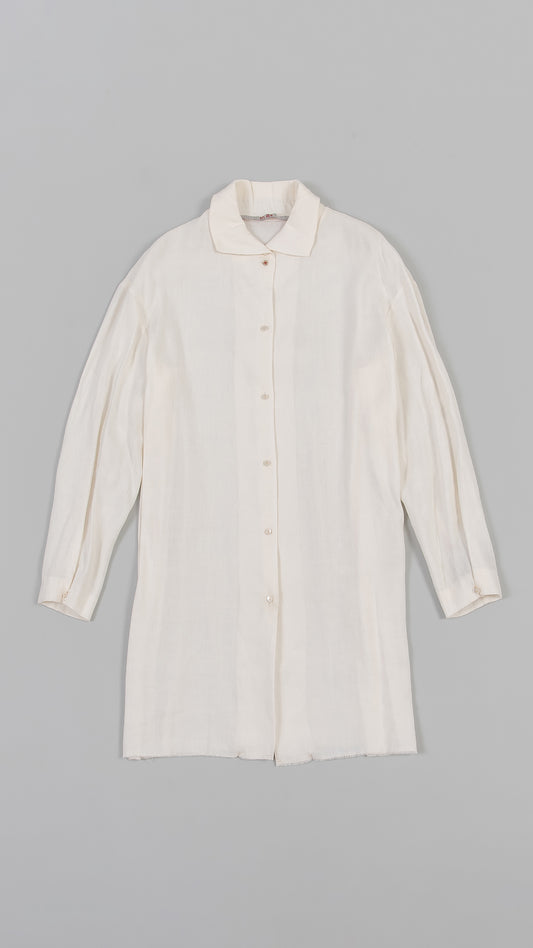 wo. high collar medium fit long shirt