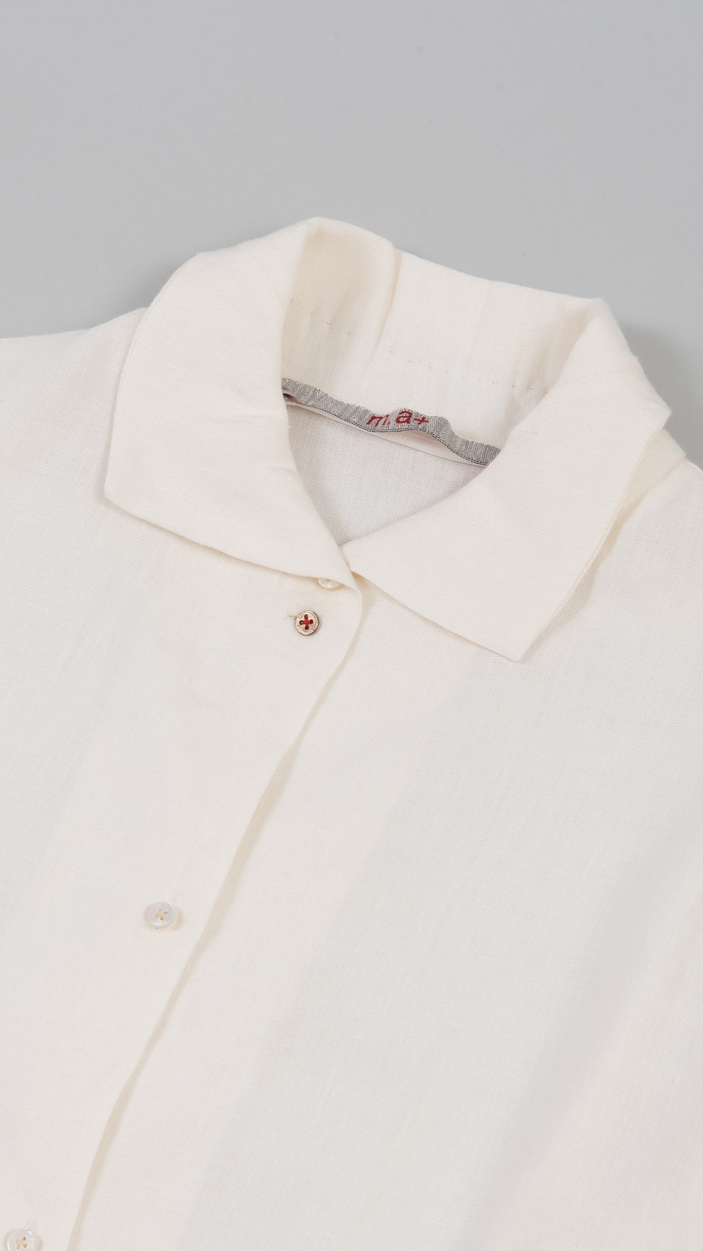 wo. high collar medium fit long shirt