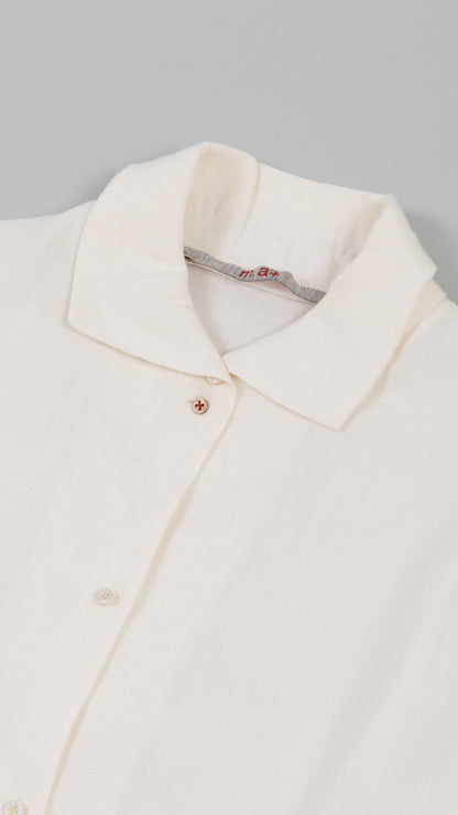 wo. high collar medium fit long shirt