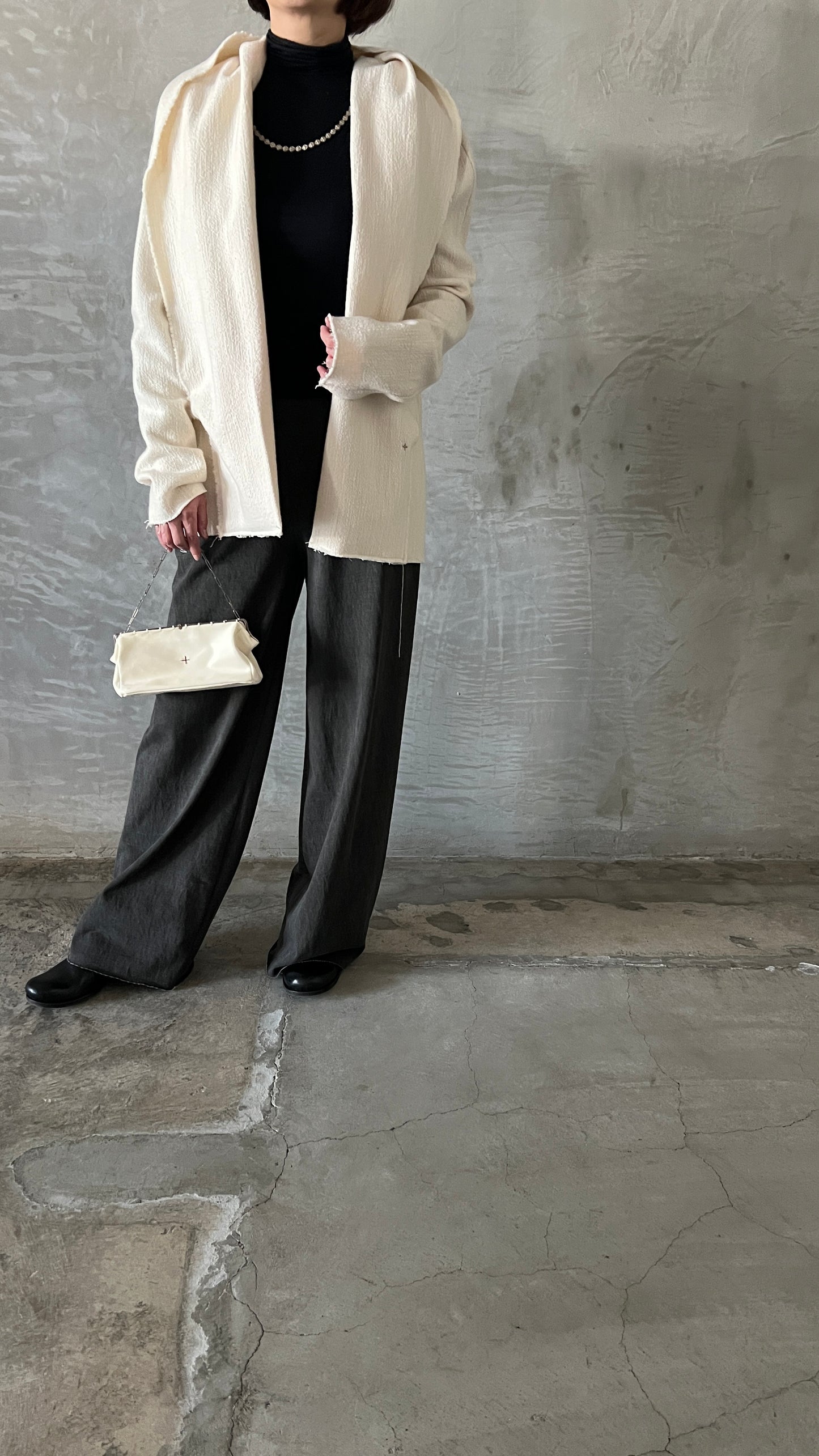 folded pocket hooded loose jacket