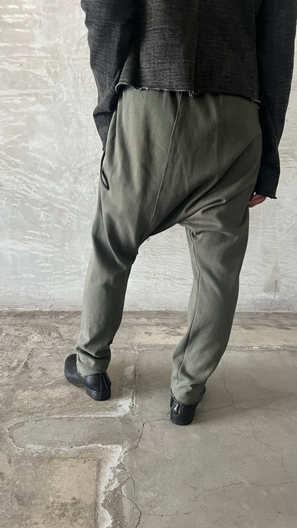 elastic waist lowcrotch 2pocket pants