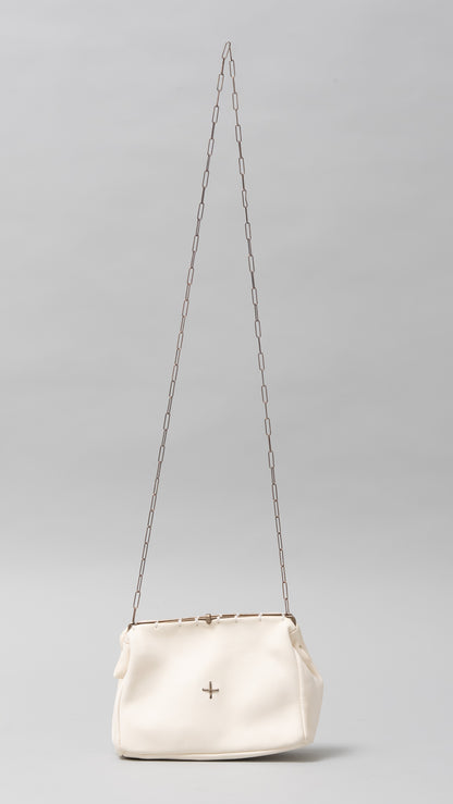 extra small silver rim hand bag