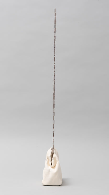 extra small silver rim hand bag