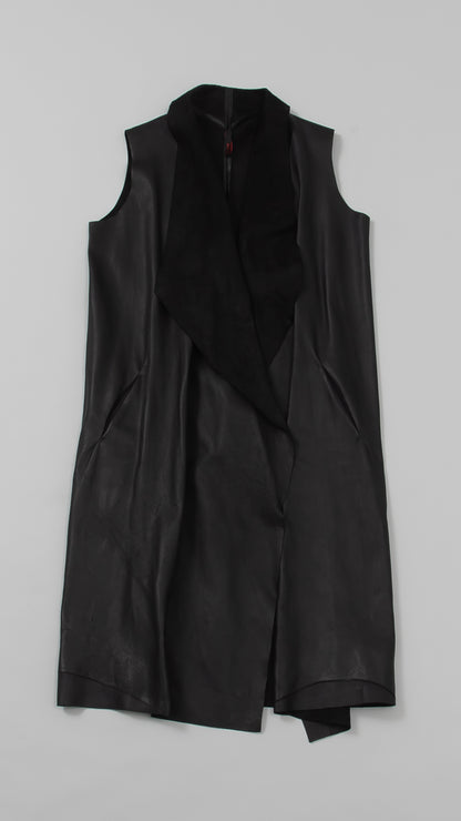 sleeveless open wide coat  lenght105cm