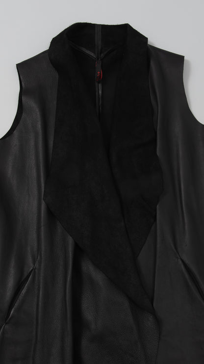 sleeveless open wide coat  lenght105cm