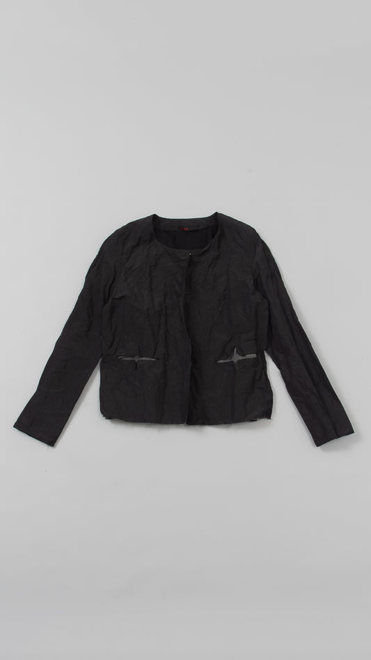 wo.fitted cross pocket short jacket