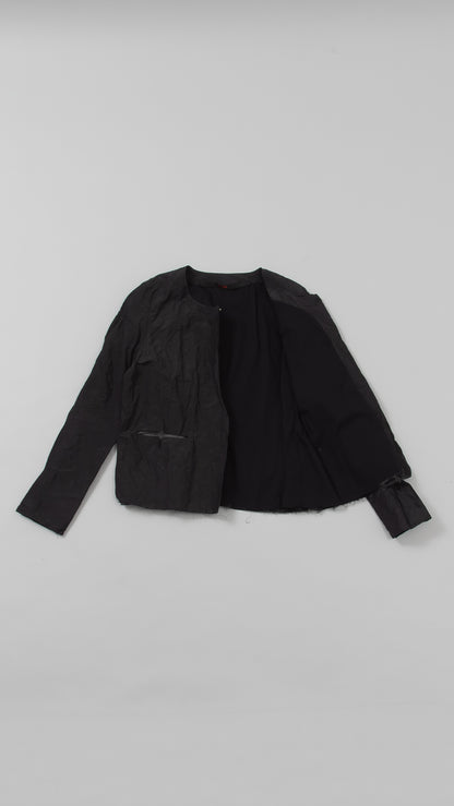 wo.fitted cross pocket short jacket