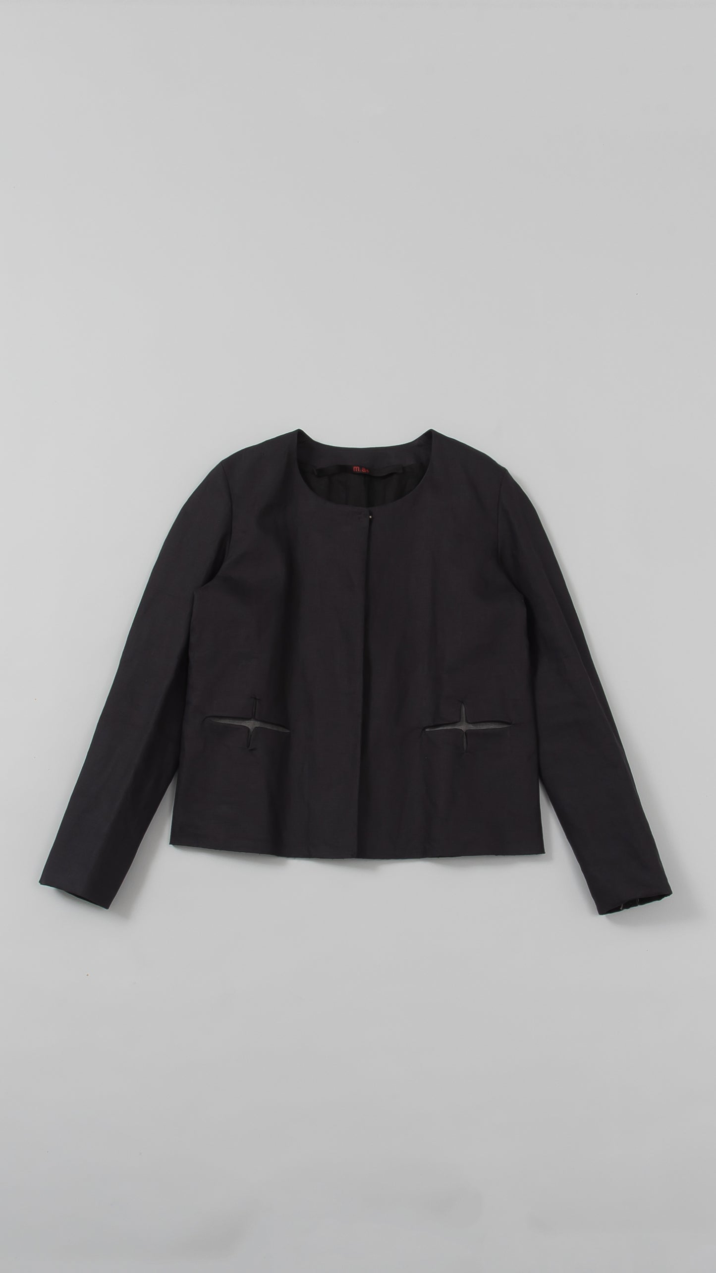 wo.fitted cross pocket short jacket