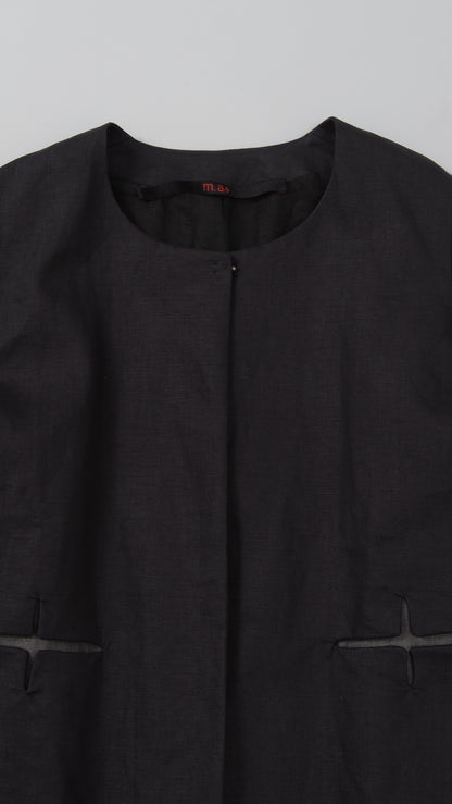 wo.fitted cross pocket short jacket