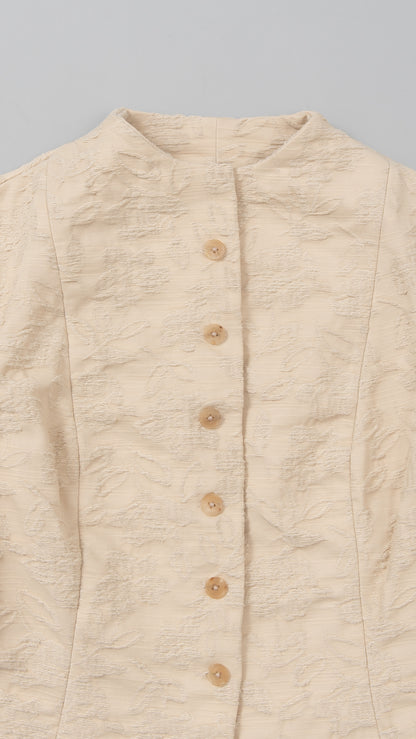 Floral Pattern Cropped Jacket