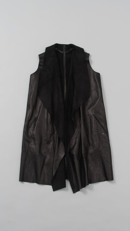 sleeveless open wide coat