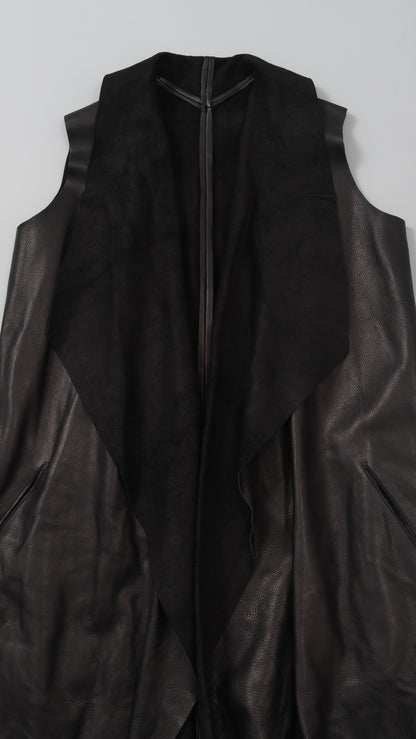 sleeveless open wide coat