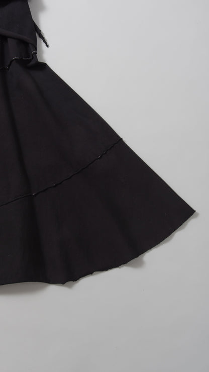 Matching Waistband Spiral Flare Skirt
