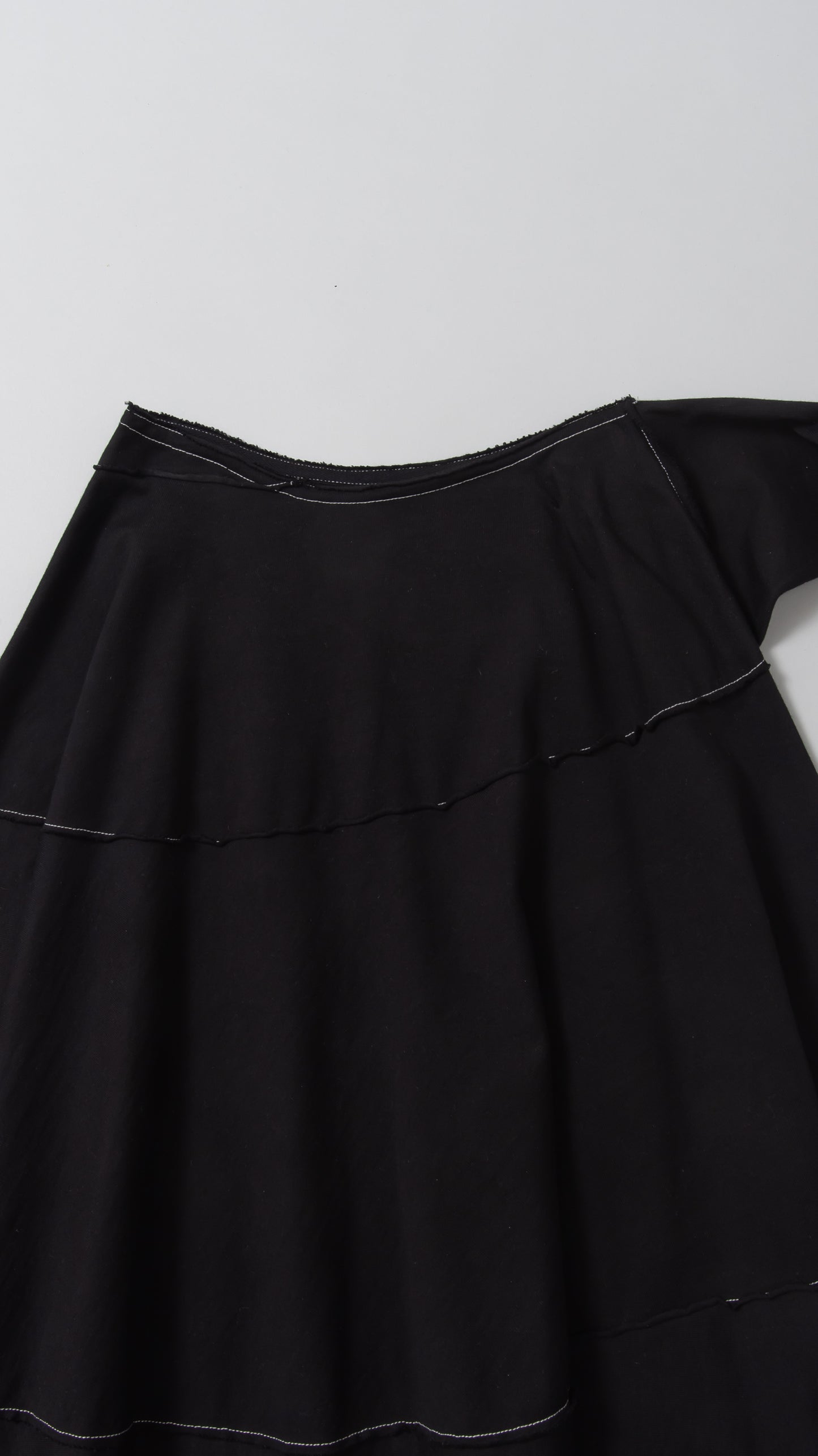 Matching Waistband Spiral Flare Skirt