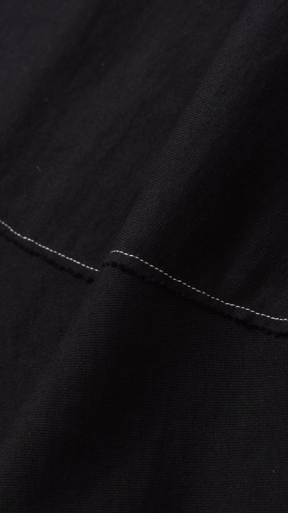 Matching Waistband Spiral Flare Skirt