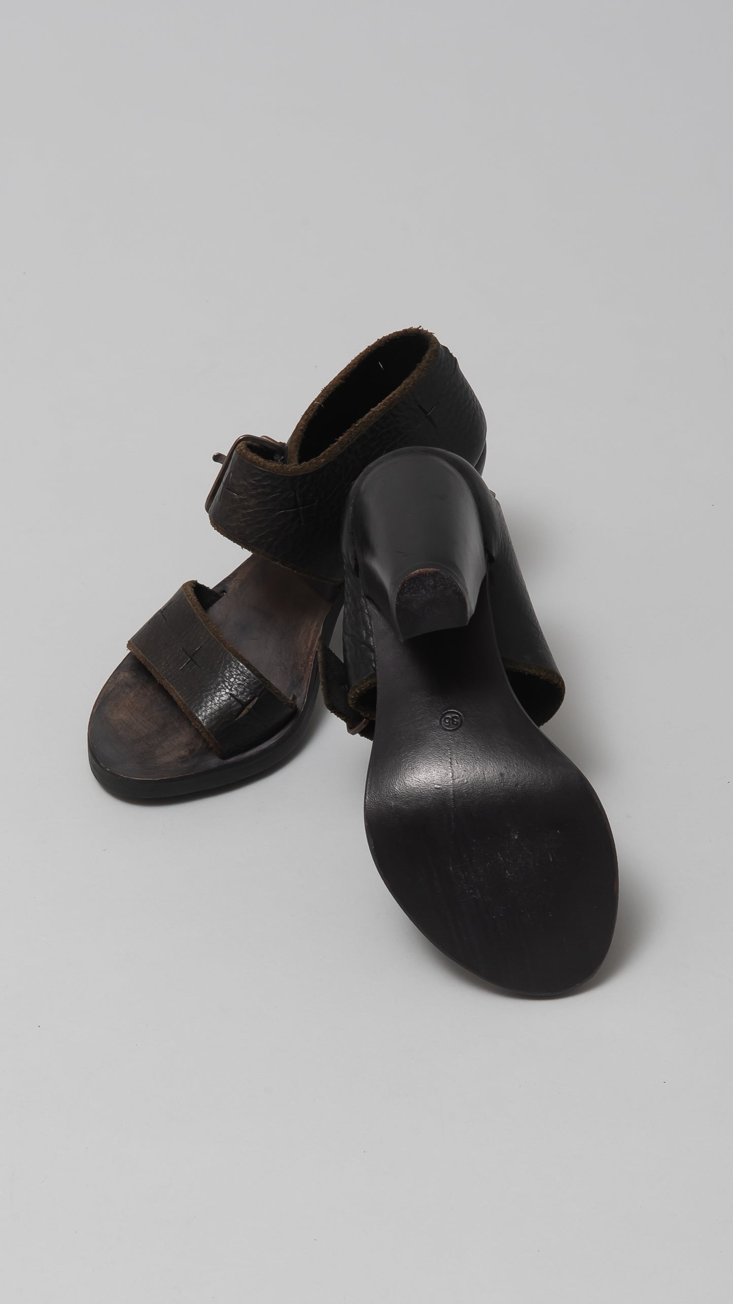 back strap high heel sandals