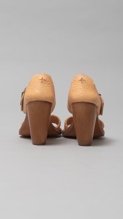 back strap high heel sandals