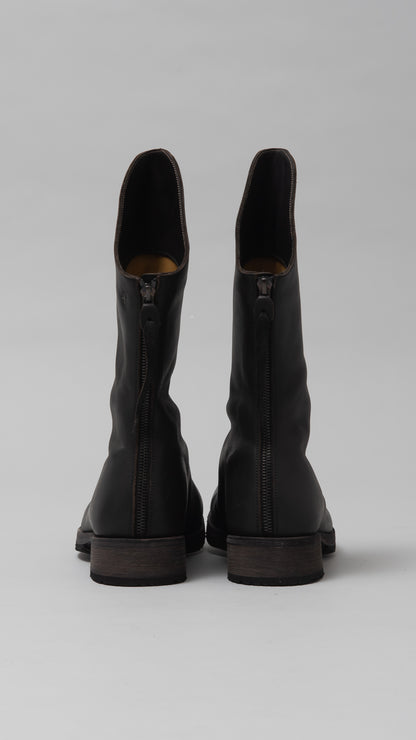 diagonal tall back zipper boot