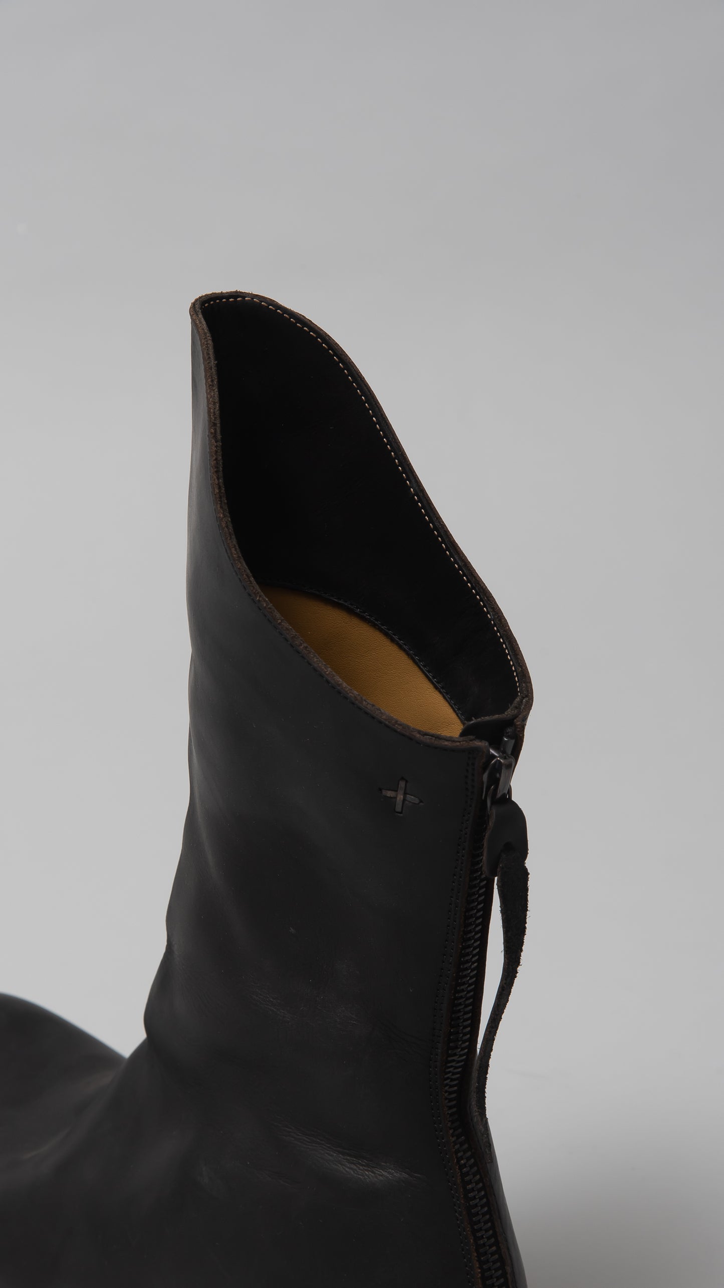 diagonal tall back zipper boot