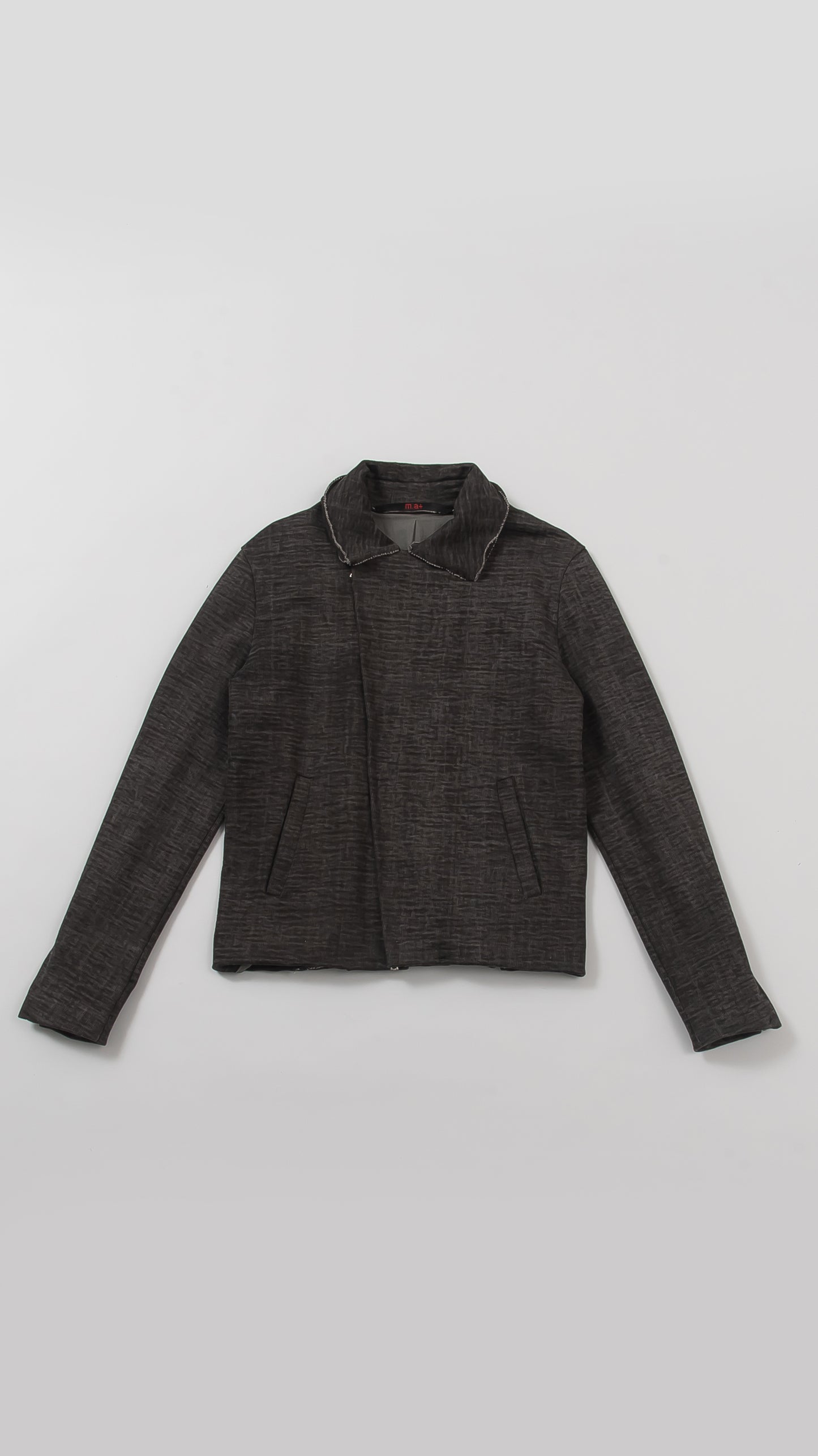 diagonal zip biker jacket