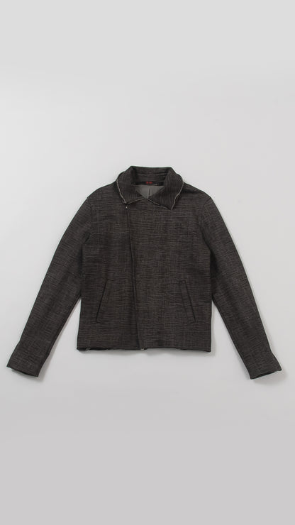 diagonal zip biker jacket