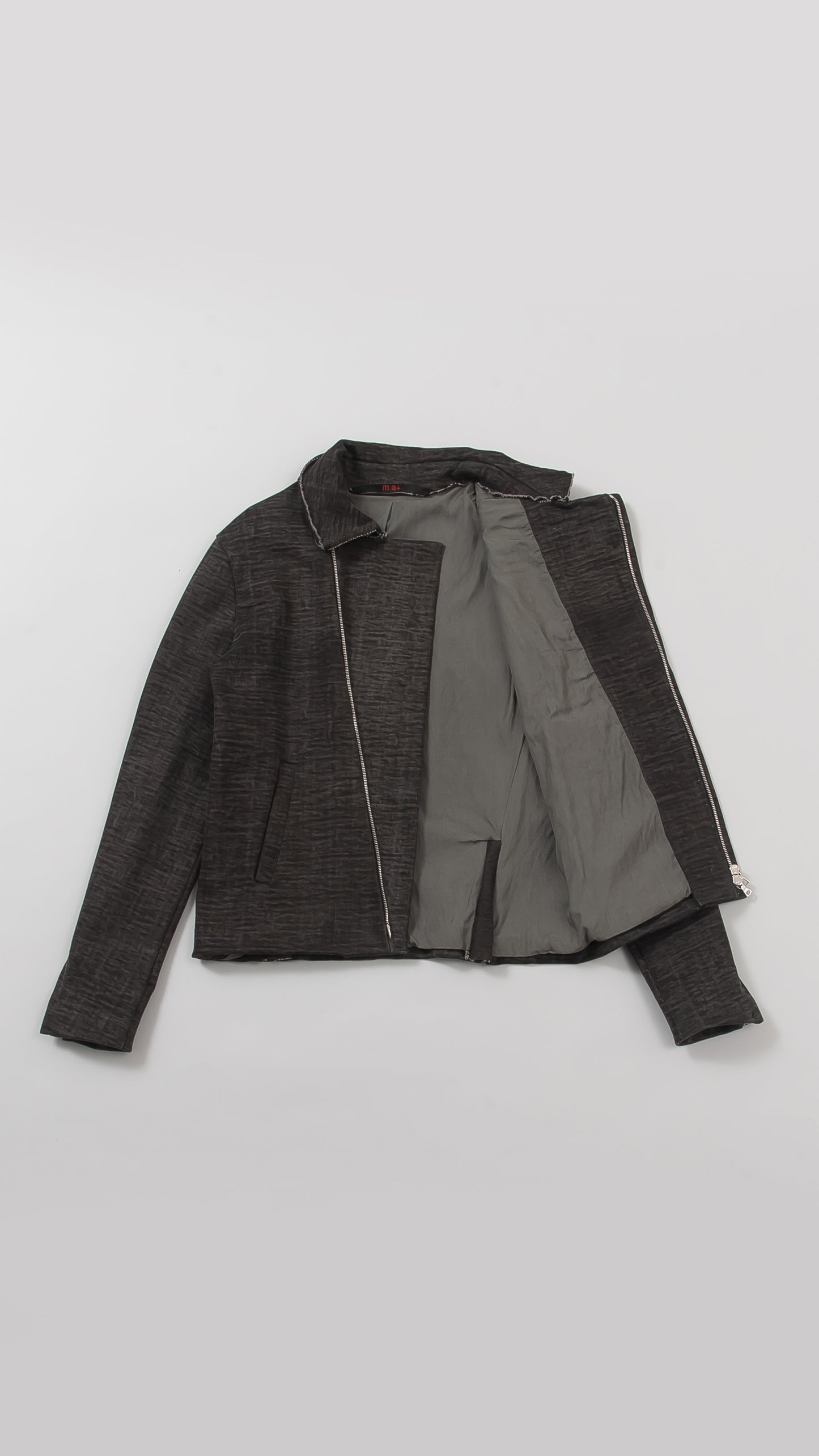 diagonal zip biker jacket