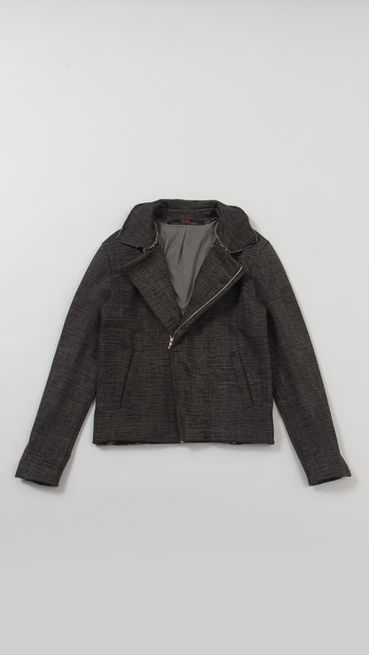 diagonal zip biker jacket
