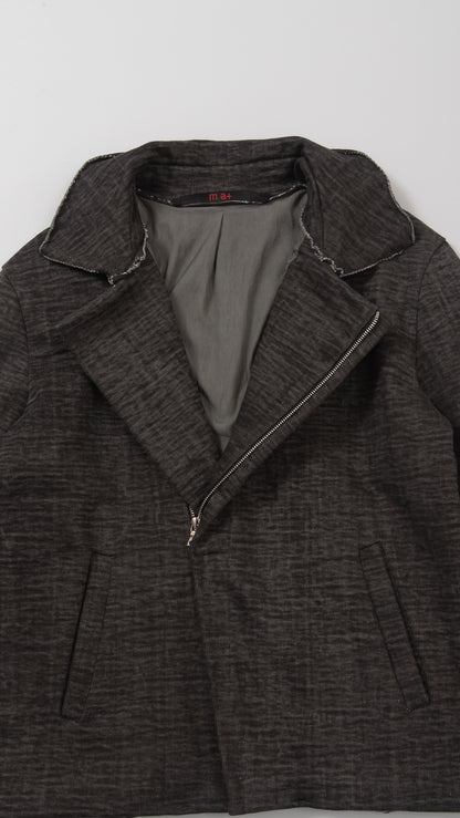 diagonal zip biker jacket