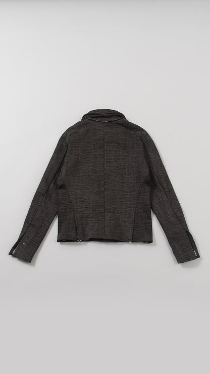 diagonal zip biker jacket