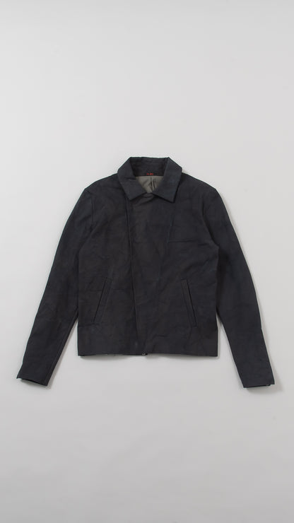 diagonal zip biker jacket