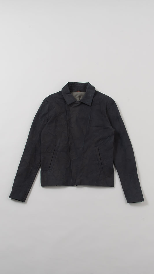 diagonal zip biker jacket