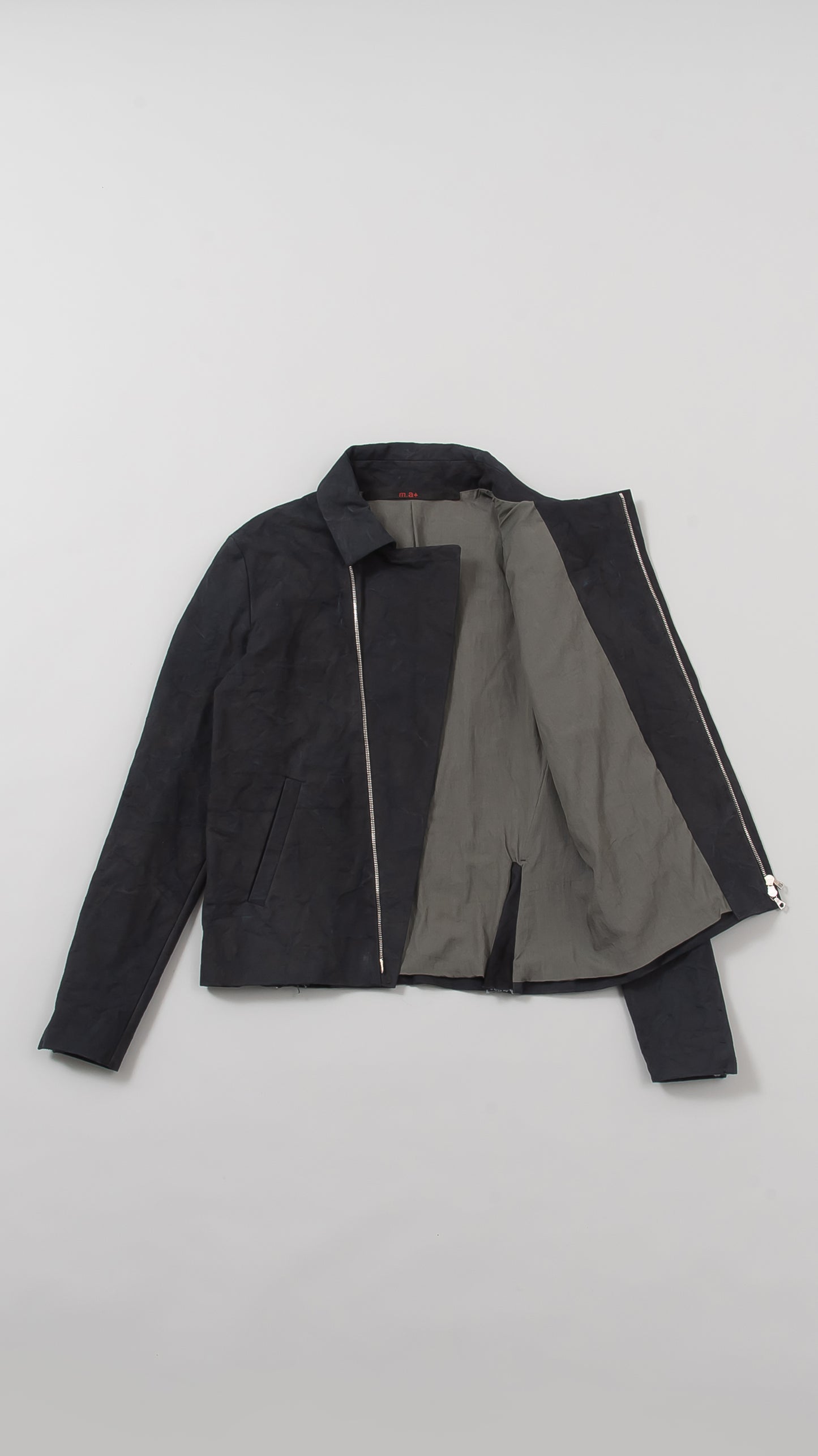 diagonal zip biker jacket