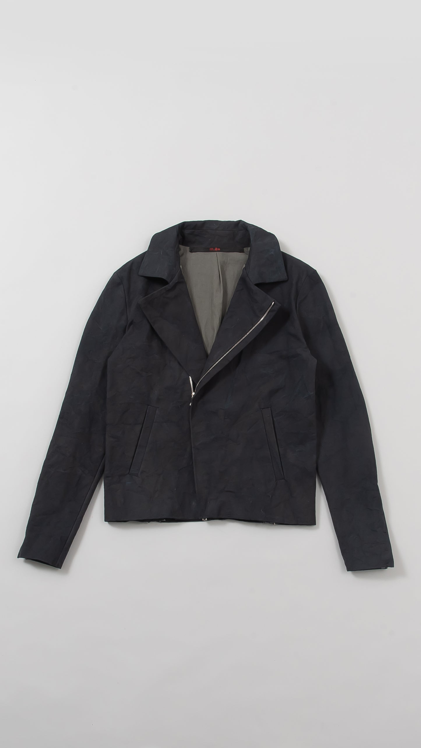 diagonal zip biker jacket