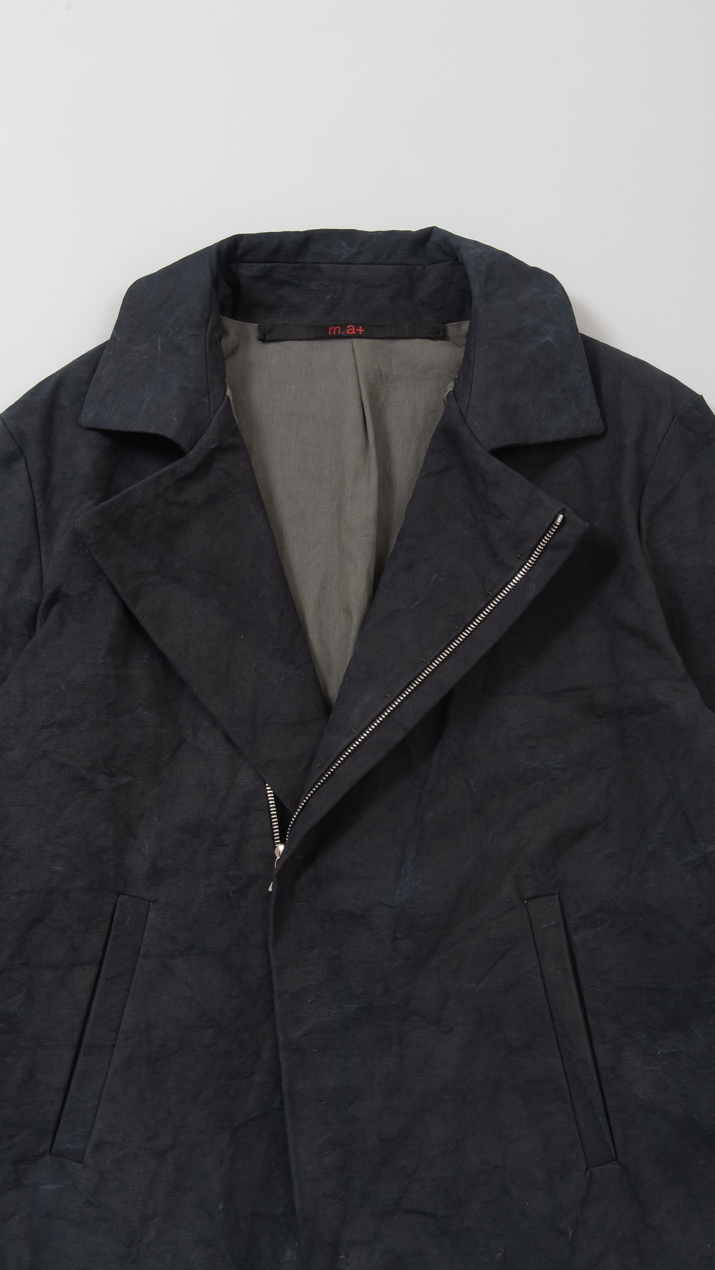 diagonal zip biker jacket