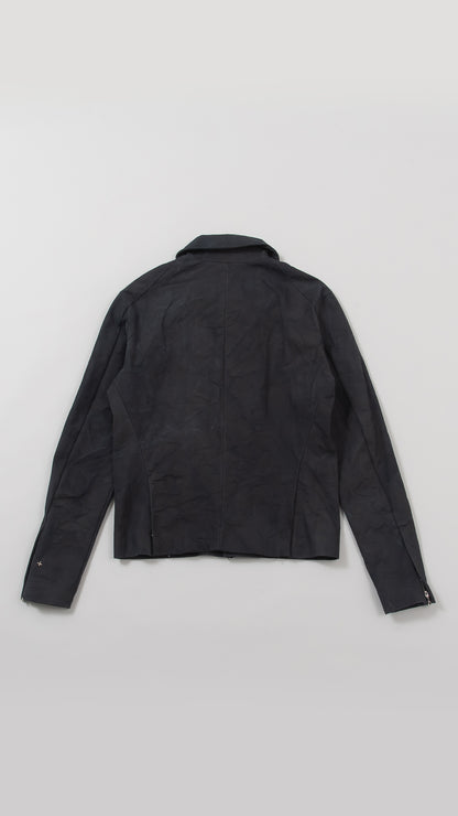 diagonal zip biker jacket