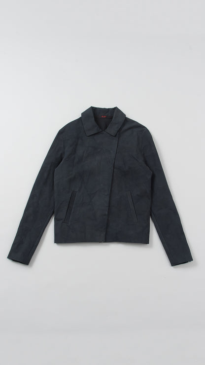 wo. diagonal zip unlined biker jacket