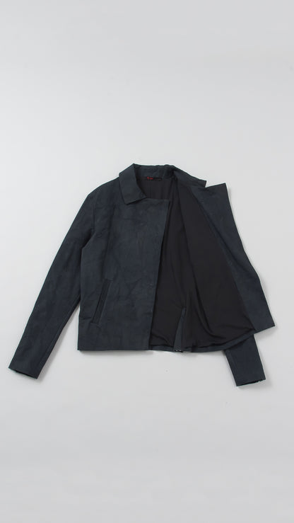 wo. diagonal zip unlined biker jacket