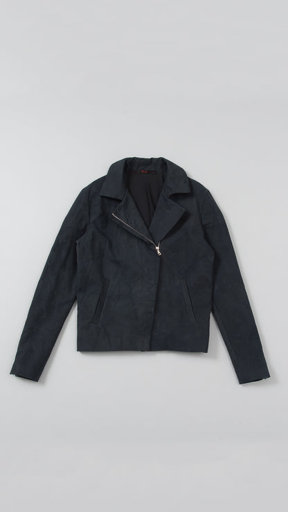 wo. diagonal zip unlined biker jacket