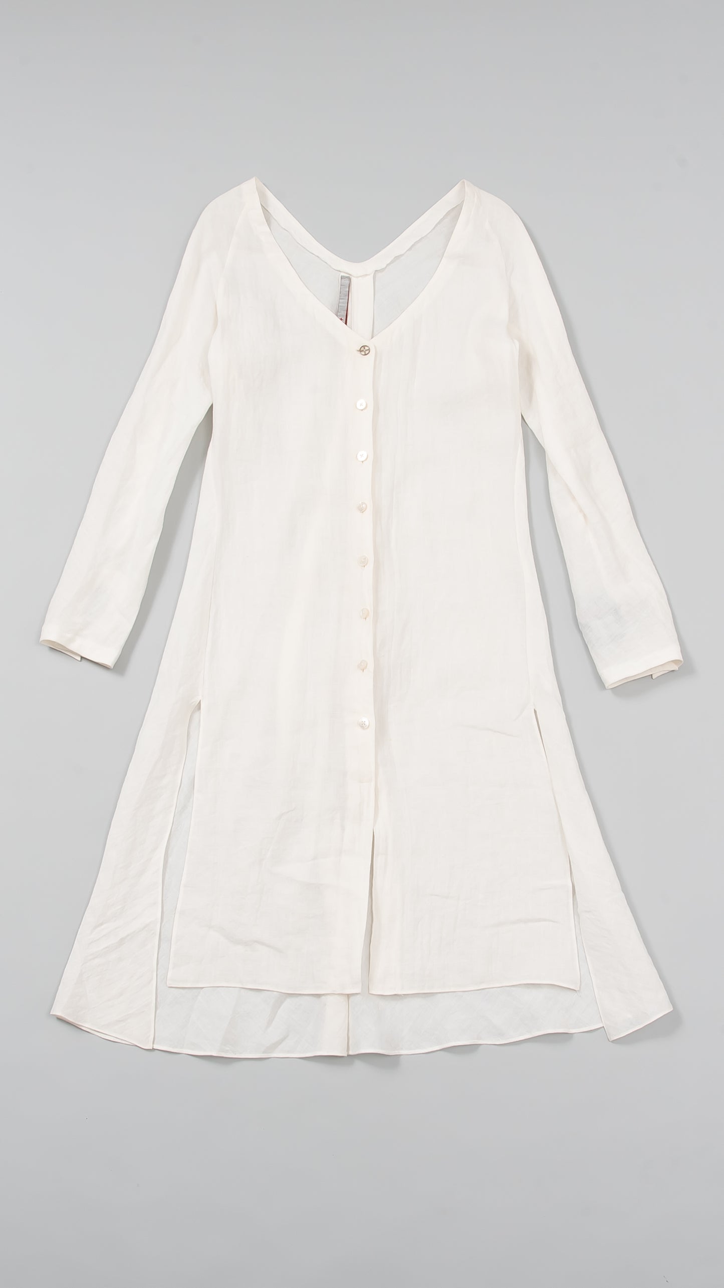 Eight-Button Front Dress with Side Slits