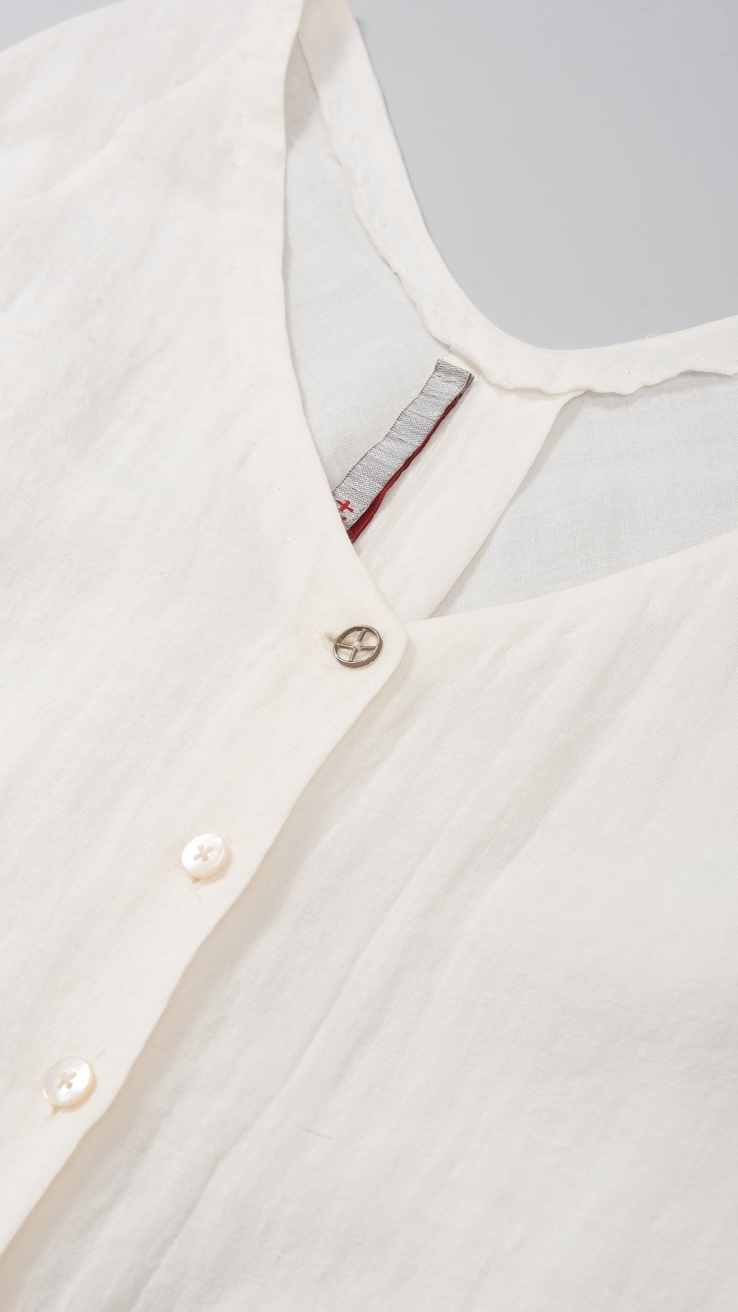 Eight-Button Front Dress with Side Slits